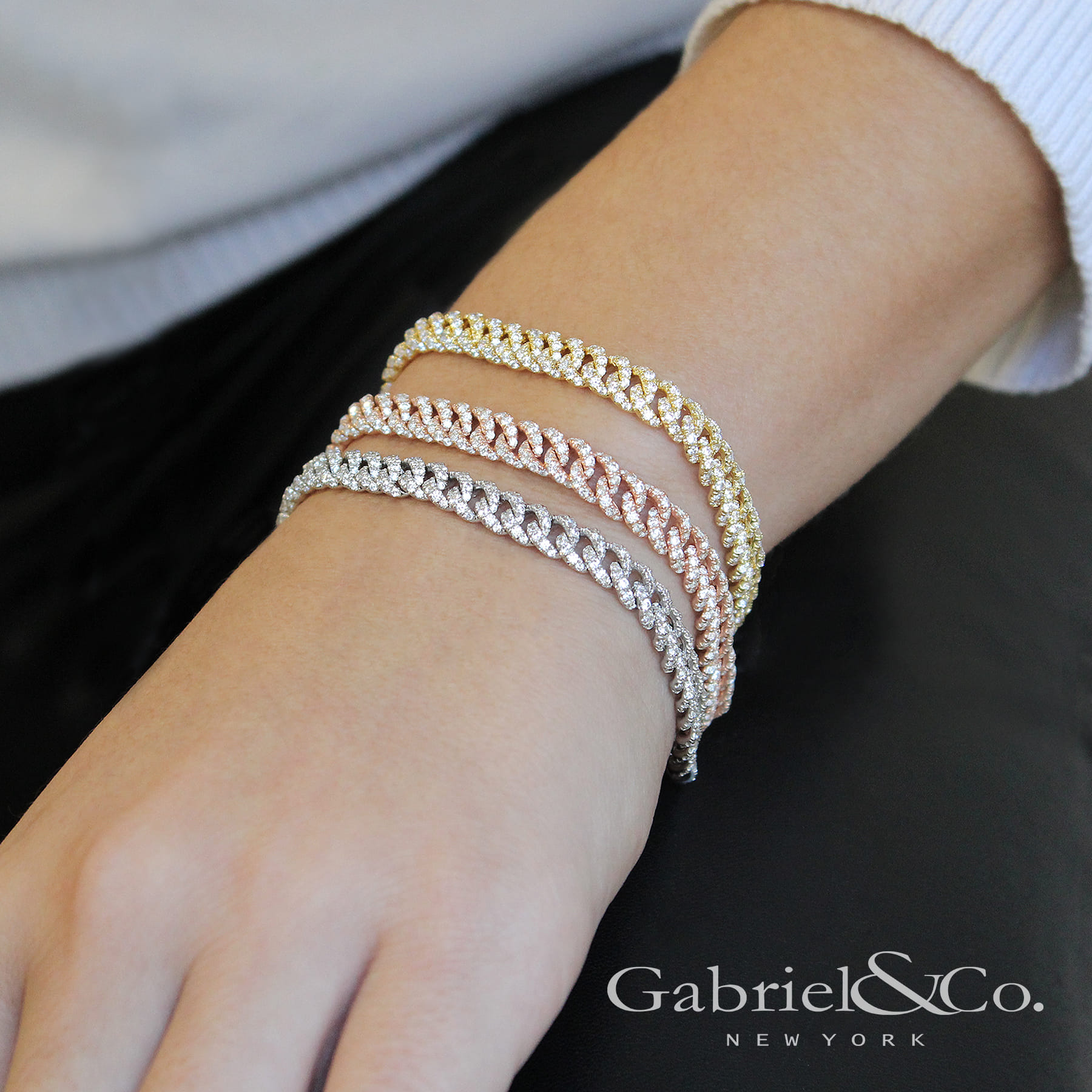14K White Gold Diamond Link Tennis Bracelet